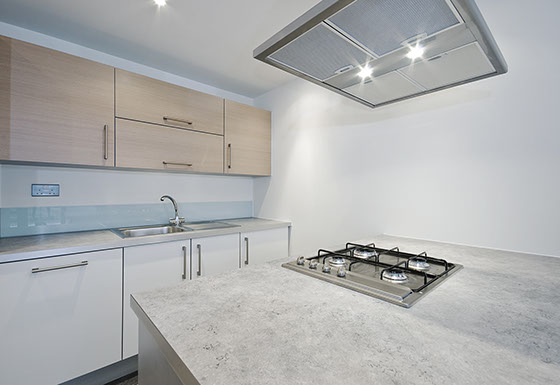 kitchen with cooking isle